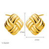 Wholesale Women's Geometric Copper Earrings With Striped Texture Electroplated In Fashion Style