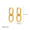 Wholesale Women's Geometric Copper Earrings With Striped Texture Electroplated In Fashion Style