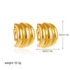 Wholesale Women's Geometric Copper Earrings With Striped Texture Electroplated In Fashion Style