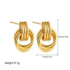 Wholesale Women's Geometric Copper Earrings With Striped Texture Electroplated In Fashion Style