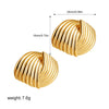 Wholesale Women's Geometric Copper Earrings With Striped Texture Electroplated In Fashion Style