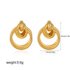Wholesale Women's Geometric Copper Earrings With Striped Texture Electroplated In Fashion Style