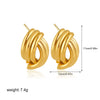 Wholesale Women's Geometric Copper Earrings With Striped Texture Electroplated In Fashion Style