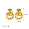 Wholesale Women's Geometric Copper Earrings With Striped Texture Electroplated In Fashion Style