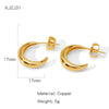 Wholesale Women's Geometric Copper Earrings With Texturized Electroplating