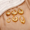 Wholesale Women's Geometric Copper Earrings With Texturized Electroplating
