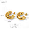 Wholesale Women's Geometric Copper Earrings With Texturized Electroplating