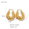 Wholesale Women's Geometric Copper Earrings With Texturized Electroplating