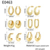 Wholesale Women's Geometric Copper Electroplated Gold Earrings Set Jewelry