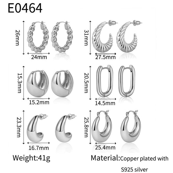 Wholesale Women's Geometric Copper Electroplated Gold Earrings Set Jewelry