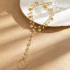 Wholesale Women's Geometric Copper Electroplated Imitation Zircon Sequin Tassel Finger Bracelet Jewelry