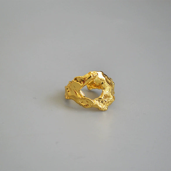 Wholesale Women's Geometric Copper Electroplated Irregular Open Ring