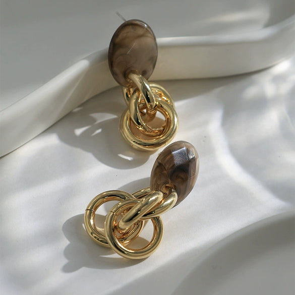 Wholesale Women's Geometric Copper Electroplated Ring Earrings