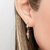 Wholesale Women's Geometric Copper Feather Diamond Zircon Earrings Electroplating Style