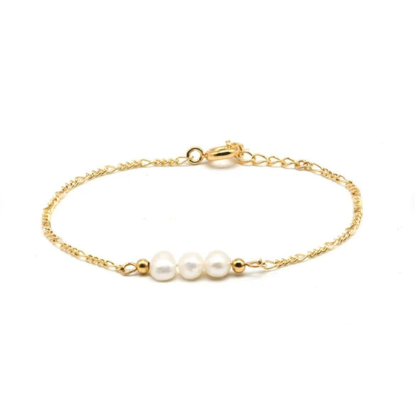 Wholesale Women's Geometric Copper Freshwater Pearl Bracelet Set With Pearls