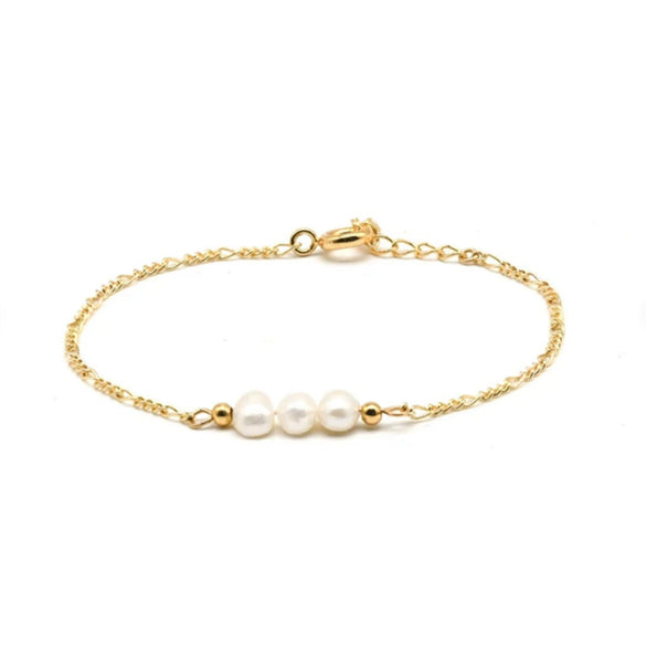 Wholesale Women's Geometric Copper Freshwater Pearl Bracelet Set With Pearls