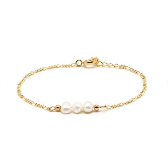 Wholesale Women's Geometric Copper Freshwater Pearl Bracelet Set With Pearls