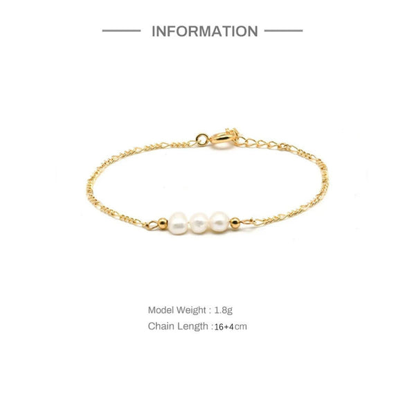 Wholesale Women's Geometric Copper Freshwater Pearl Bracelet Set With Pearls