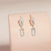 Wholesale Women's Geometric Copper Gold Plated Interlocking Zircon Microset Earrings