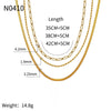 Wholesale Women's Geometric Copper Gold Plated Layered Snake Bone Chain Necklace