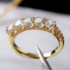Wholesale Women's Geometric Copper Goldplated Zircon Inlaid Ring And Bracelet