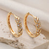 Wholesale Women's Geometric Copper 18K Gold Plated Micro Setting Hoop Earrings