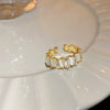 Wholesale Women's Geometric Copper Light Luxury Ring With Real Gold Electroplated