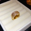 Wholesale Women's Geometric Copper Light Luxury Ring With Real Gold Electroplated