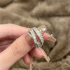 Wholesale Women's Geometric Copper Light Luxury Ring With Real Gold Electroplated