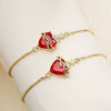 Wholesale Women's Geometric Copper Microset Heart Cross Bracelet Hand Jewelry