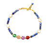 Wholesale Women's Geometric Copper Natural Stone Pearl Bracelet Electroplated With Gold