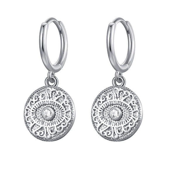 Wholesale Women's Geometric Copper Plated With Real Gold Devil's Eye Earrings