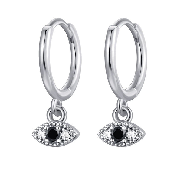 Wholesale Women's Geometric Copper Plated With Real Gold Devil's Eye Earrings