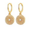 Wholesale Women's Geometric Copper Plated With Real Gold Devil's Eye Earrings