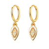 Wholesale Women's Geometric Copper Plated With Real Gold Devil's Eye Earrings