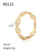 Wholesale Women's Geometric Copper Real Gold Plated Diamond Ring Retro Simple Jewelry
