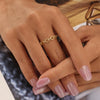 Wholesale Women's Geometric Copper Real Gold Plated Diamond Ring Retro Simple Jewelry