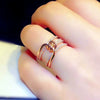 Wholesale Women's Geometric Copper Ring Inlaid Zircon