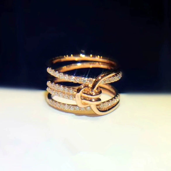 Wholesale Women's Geometric Copper Ring Inlaid Zircon