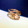Wholesale Women's Geometric Copper Ring Inlaid Zircon