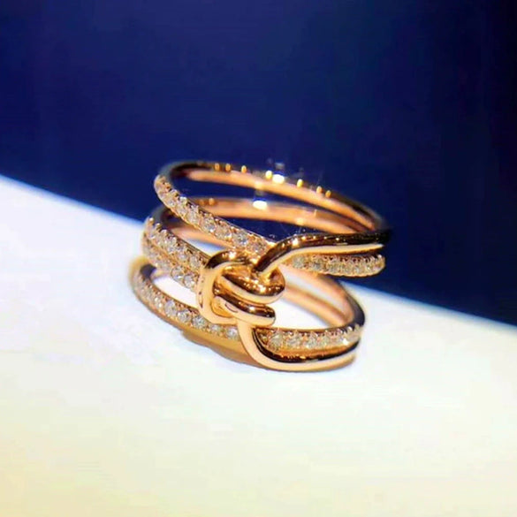 Wholesale Women's Geometric Copper Ring Inlaid Zircon