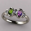 Wholesale Women's Geometric Copper Ring Jewelry With Colorful Zircon And Platinum Plated