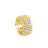 Wholesale Women's Geometric Copper Ring Plated With Real Gold And Set With Zircon