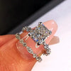 Wholesale Women's Geometric Copper Ring Set Inlaid Zircon Jewelry