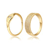 Wholesale Women's Geometric Copper Ring With Microencrusted Diamond And Electroplating Stylish Simple Ins Style