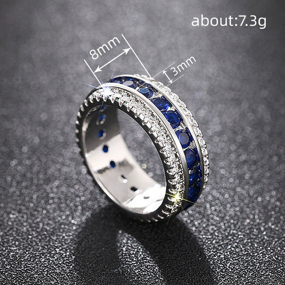 Wholesale Women's Geometric Copper Ring With Microinlaid Zirconia Design
