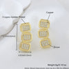 Wholesale Women's Geometric Copper Stud Earrings With Square Diamonds Ultrashiny Electroplated