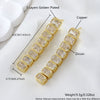 Wholesale Women's Geometric Copper Stud Earrings With Square Diamonds Ultrashiny Electroplated
