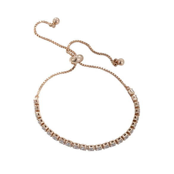 Wholesale Women's Geometric Copper Zinc Alloy Stretch Box Chain Bracelet With Electroplating