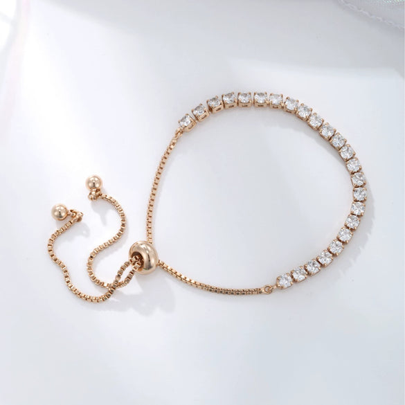 Wholesale Women's Geometric Copper Zinc Alloy Stretch Box Chain Bracelet With Electroplating